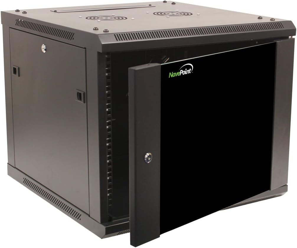 9U Wall Mount Network Server Cabinet Rack Enclosure Glass Door Lock S958