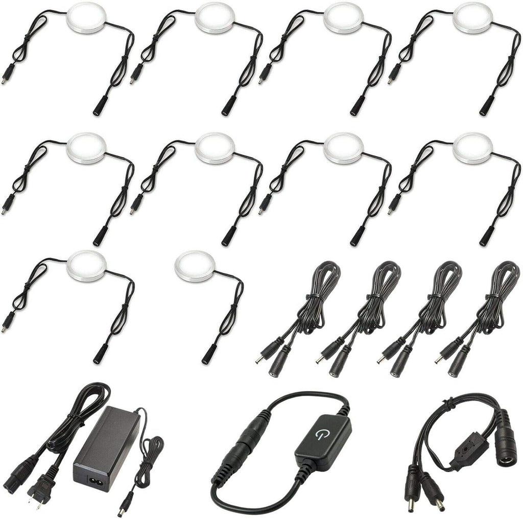 Under Cabinet LED Lighting Kit, 12 Lights, Warm White, Pack of 2 I466311