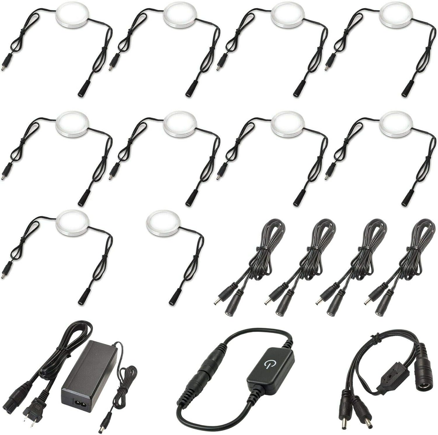Under Cabinet LED Lighting Kit, 12 Lights, Warm White, Pack of 2 I466311