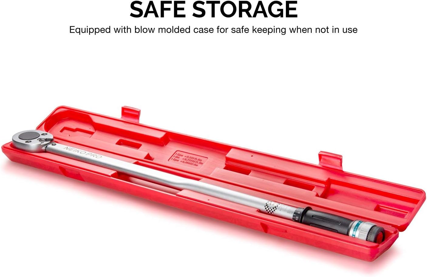 3/4” Drive Adjustable Click Torque Wrench, 50-300 Foot-Pound, Chrome Vanadium Steel S394