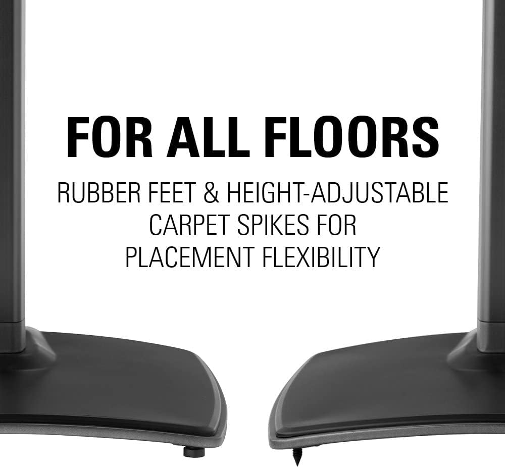 Black Adjustable Height Speaker Stands D8097
