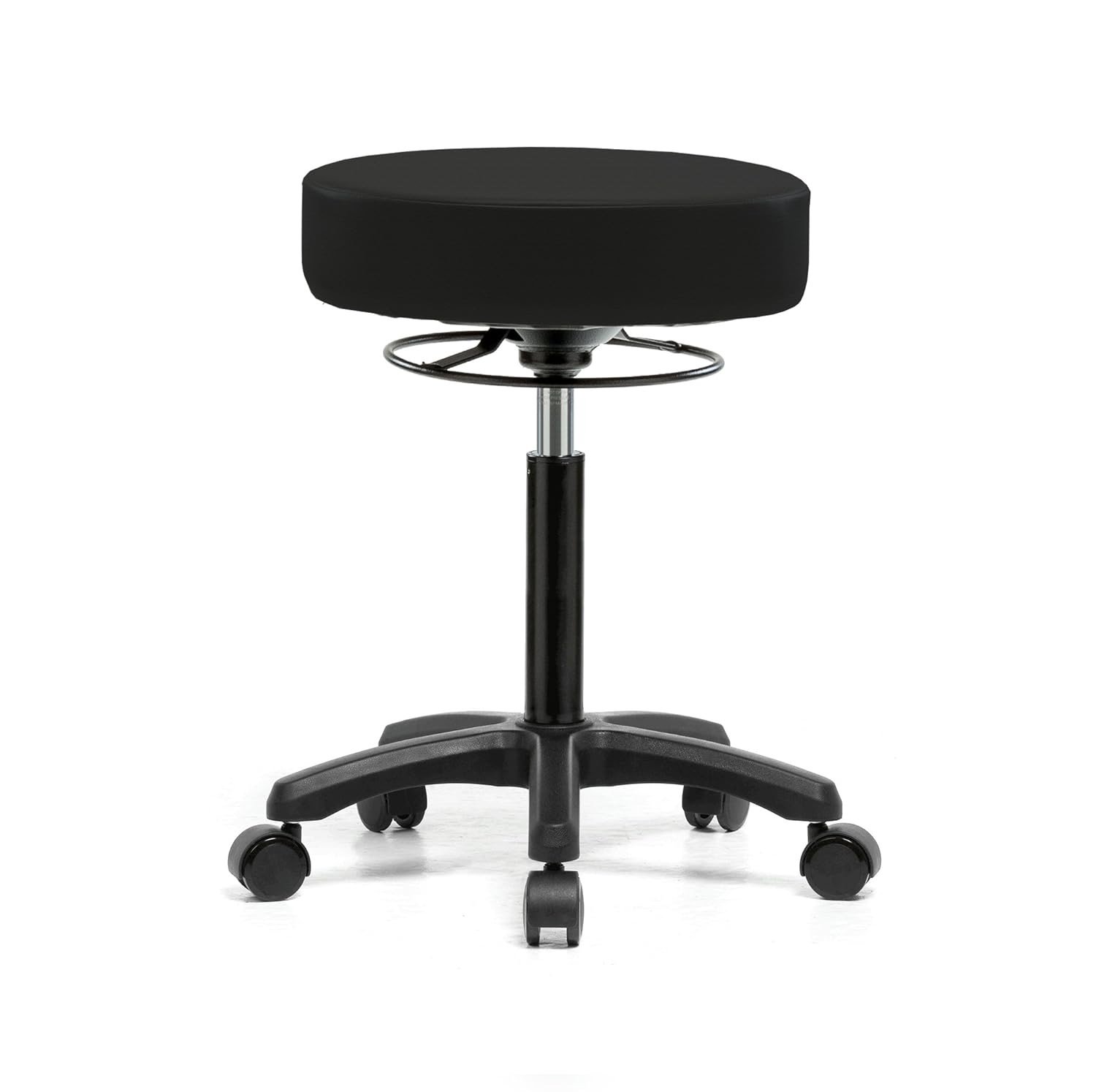 Gray Vinyl Rolling Height Adjustable Stool F9874