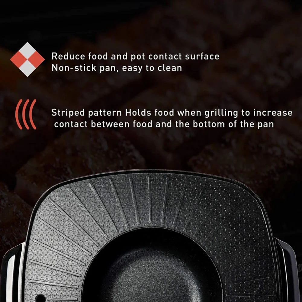 Electric Hot Pot with Square Smokeless BBQ Grill and Electric Baking Tray S27044