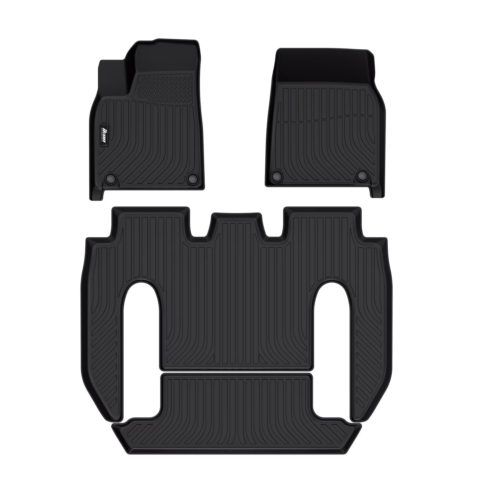 Black TPE 4PC Floor Mats for 2022-2023 Tesla Model X 6 Seats H4357