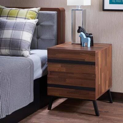 Walnut Black End Table B564