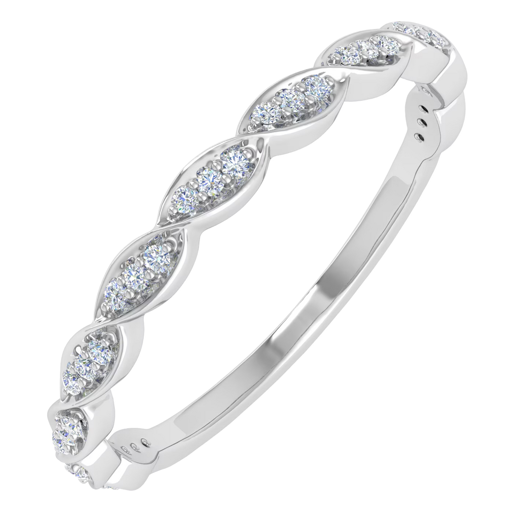14K White Gold Diamond Eternity Wedding Band Ring Z14992