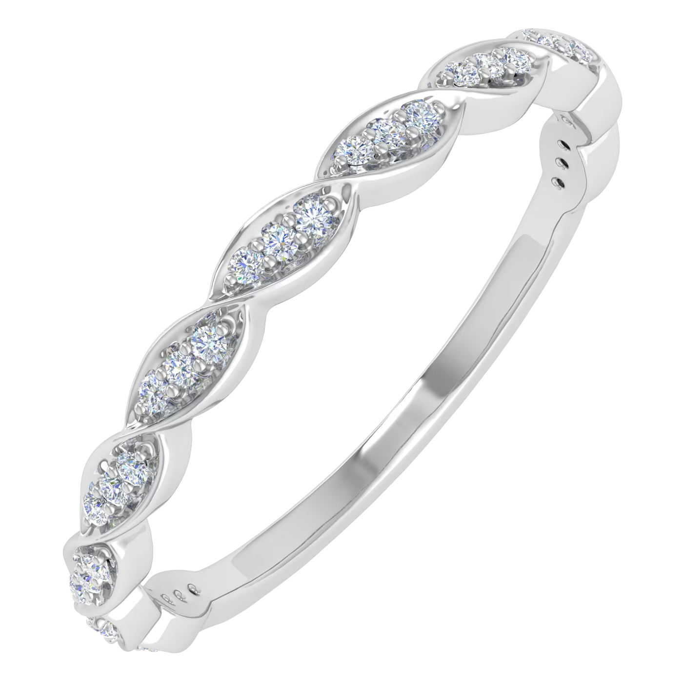14K White Gold Diamond Eternity Wedding Band Ring Z14992