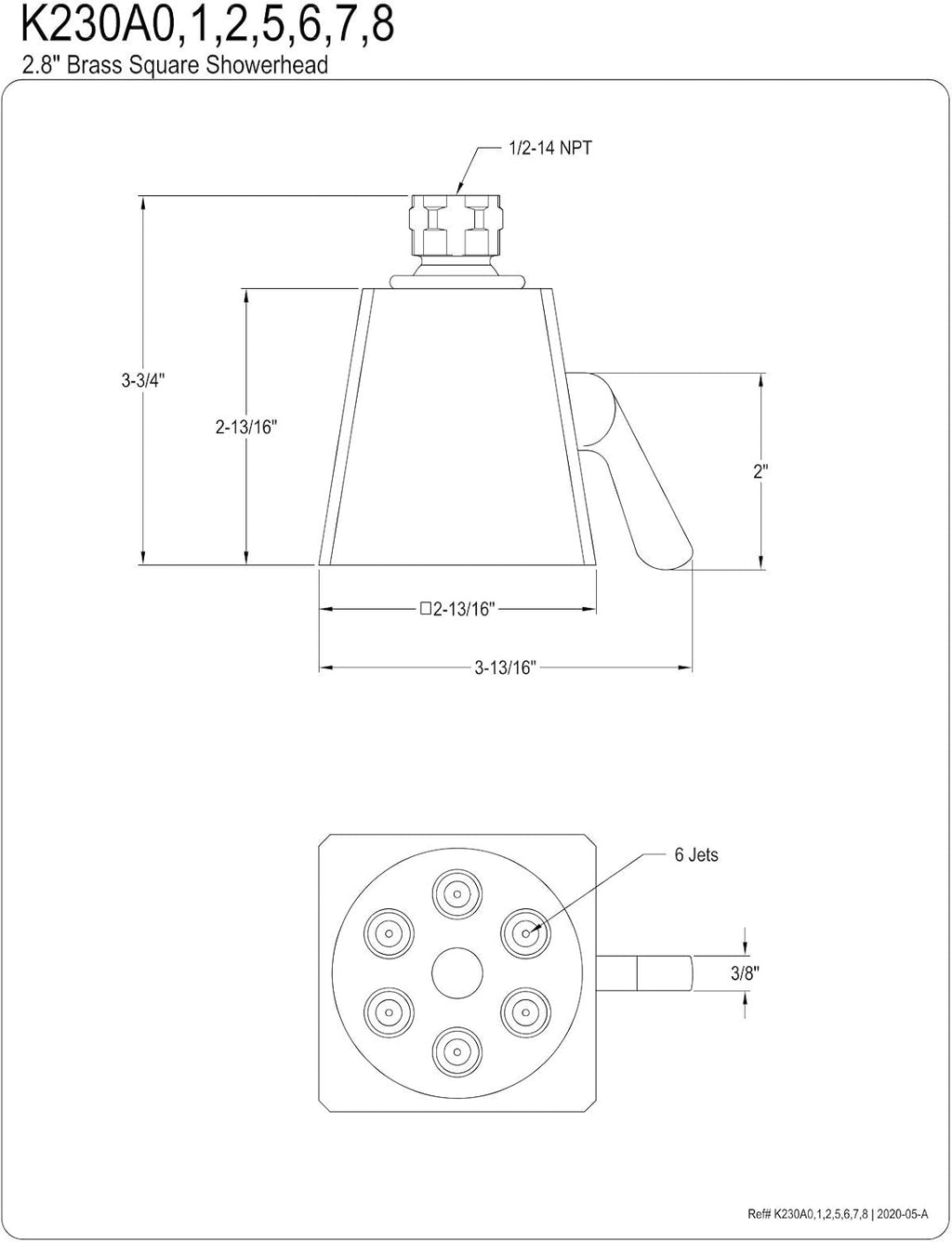Brushed Nickel Shower Head Y355823