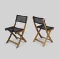 2pk Acacia Wood Foldable Patio Bistro Chairs Teak H580624