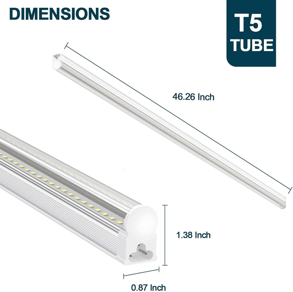 Pack of 6 Link-able 4ft Led Shop Light, 6500k 3100lm 24w, Clear Cover X465164