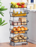 5 Tier Wire Fruit Basket with Wheels N4262