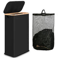 Black 75L Collapsible Laundry Hamper with Lid O91496