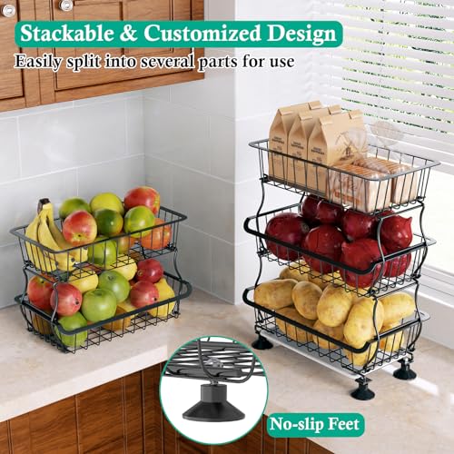 5 Tier Wire Fruit Basket with Wheels N4262