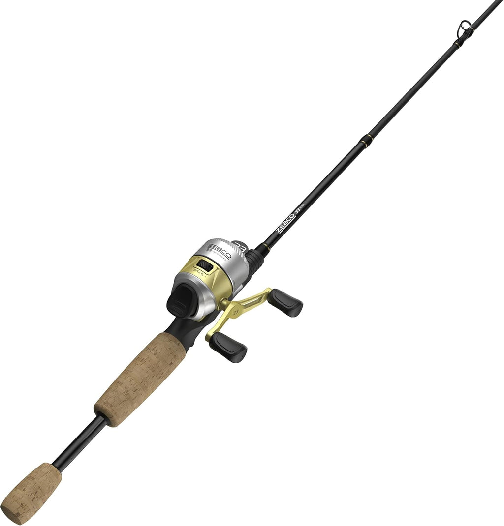 Fiberglass Spincast Reel and 2-Piece Fishing Rod Combo with Cork Handle Q576