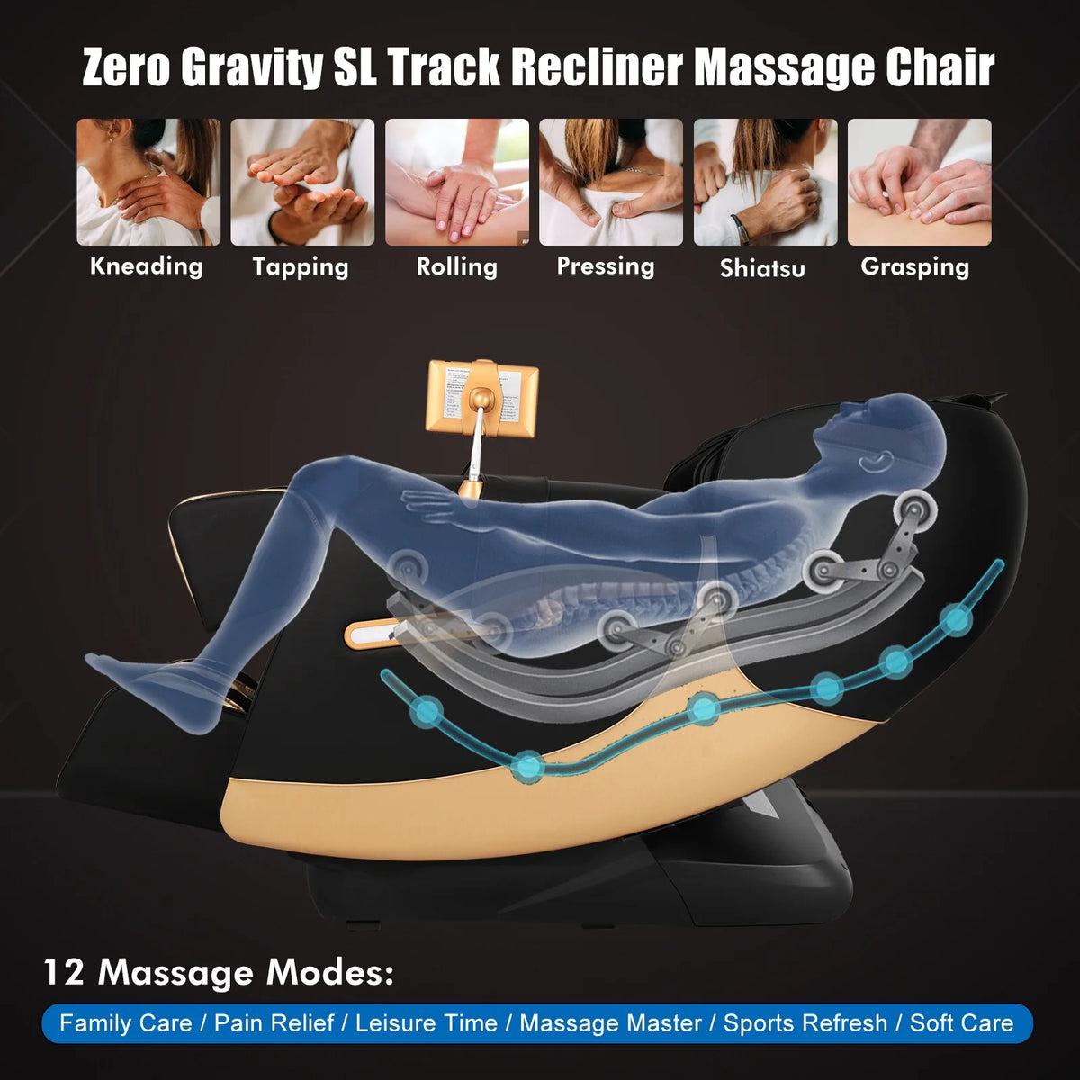 SL Track Zero Gravity Massage Chair Recliner with Foot Roller S852862