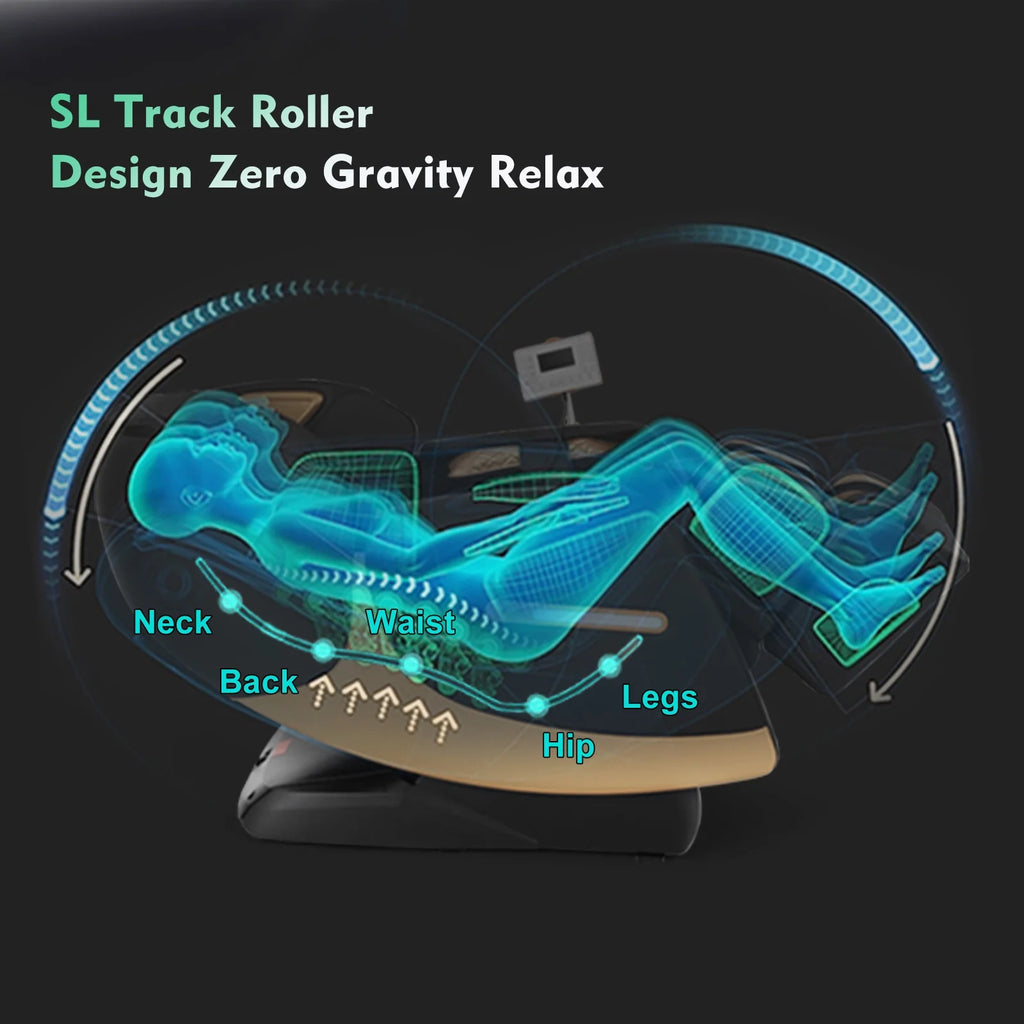 SL Track Zero Gravity Massage Chair Recliner with Foot Roller S852862