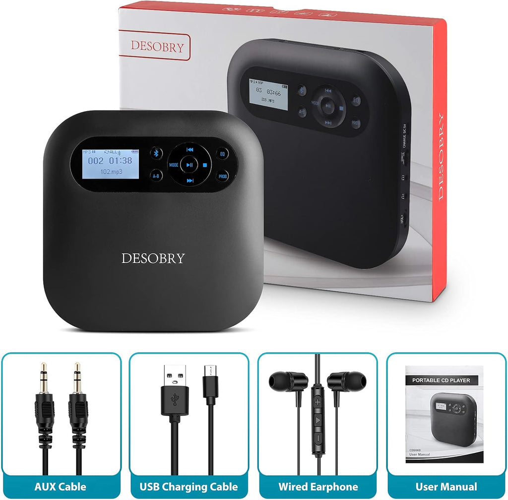 Portable Bluetooth CD Player with LCD Screen N904