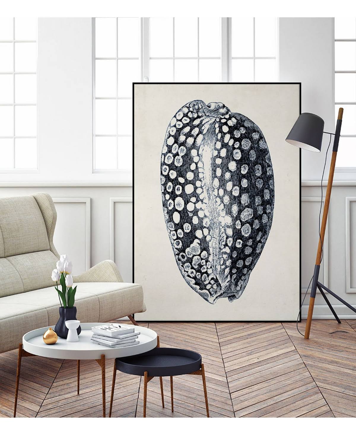 Blue Framed Canvas Art Block W783808