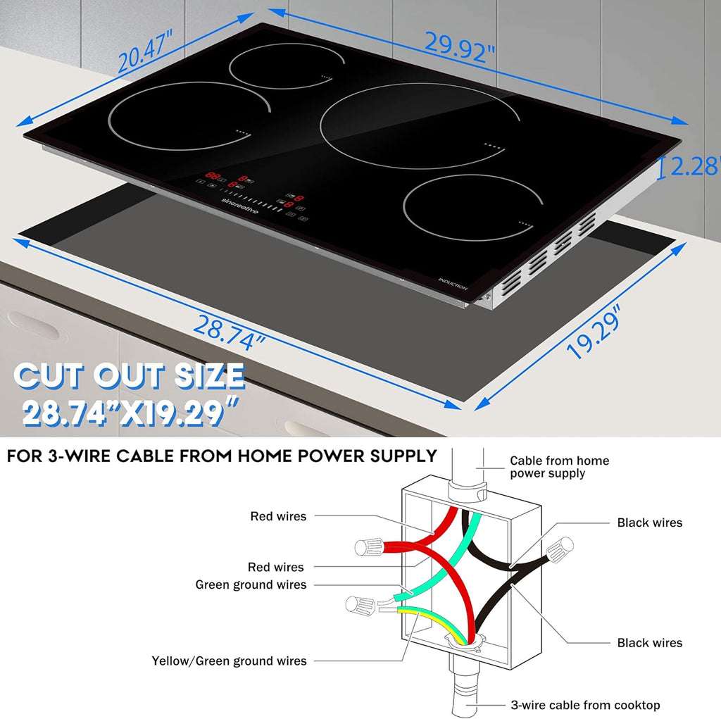 30 Inch 4 Burners Induction Cooktop with Timer D446