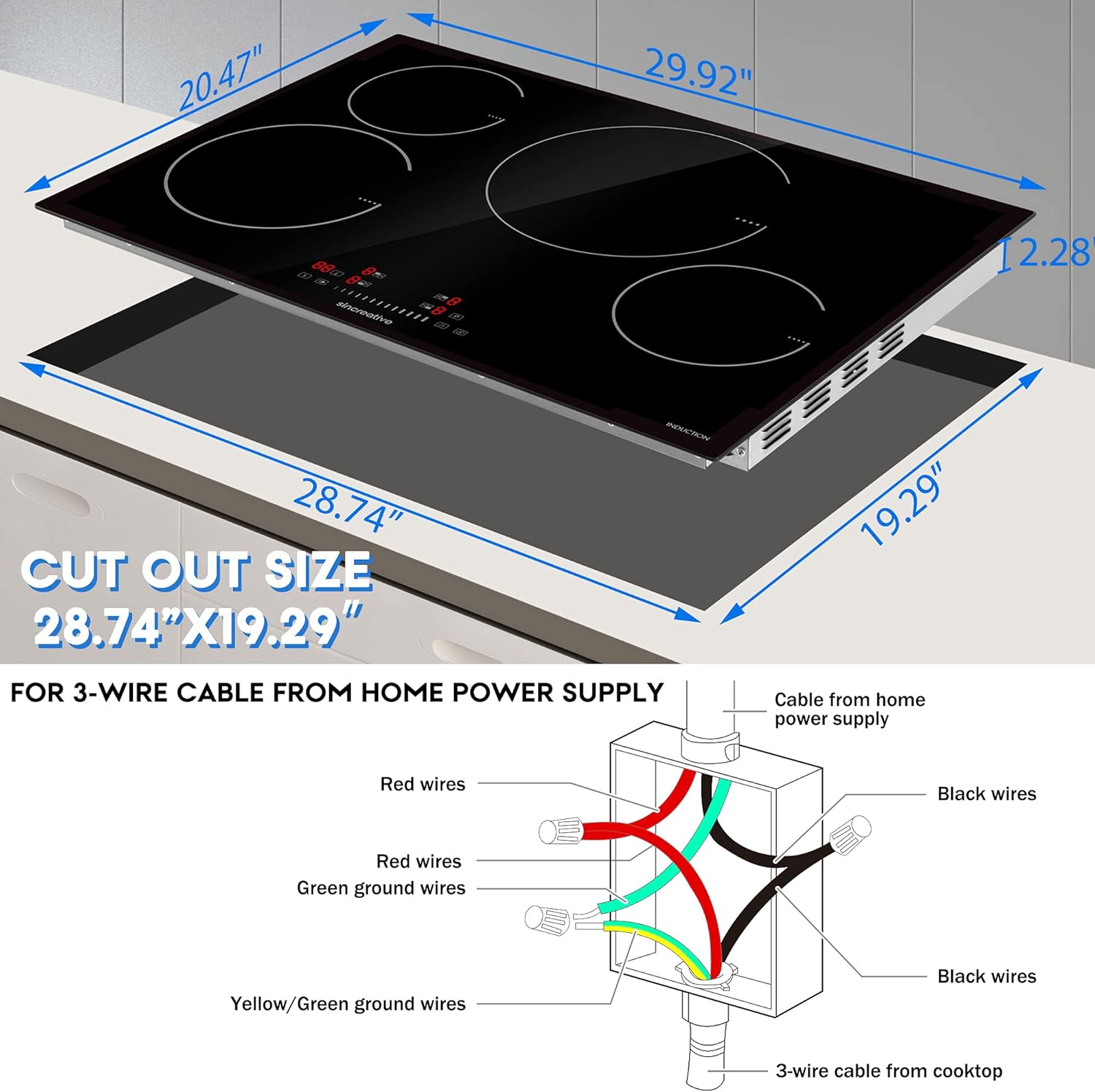 30 Inch 4 Burners Induction Cooktop with Timer D446