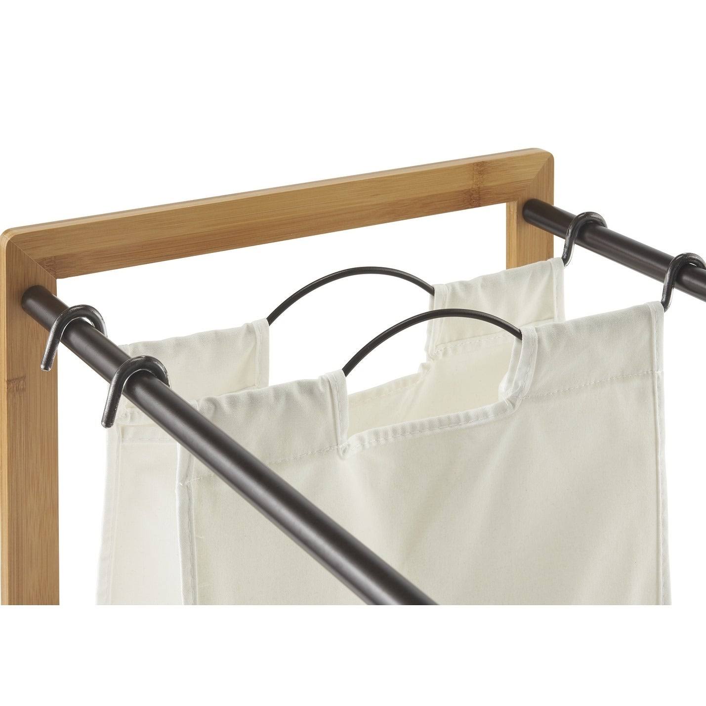 Bamboo Laundry Cart with 3 Bags J934455