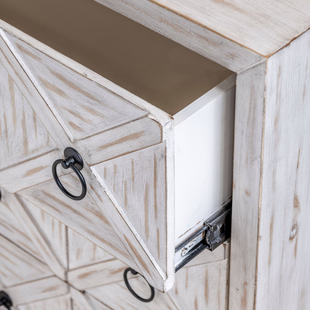 White Three Drawer Wood Cabinet V925
