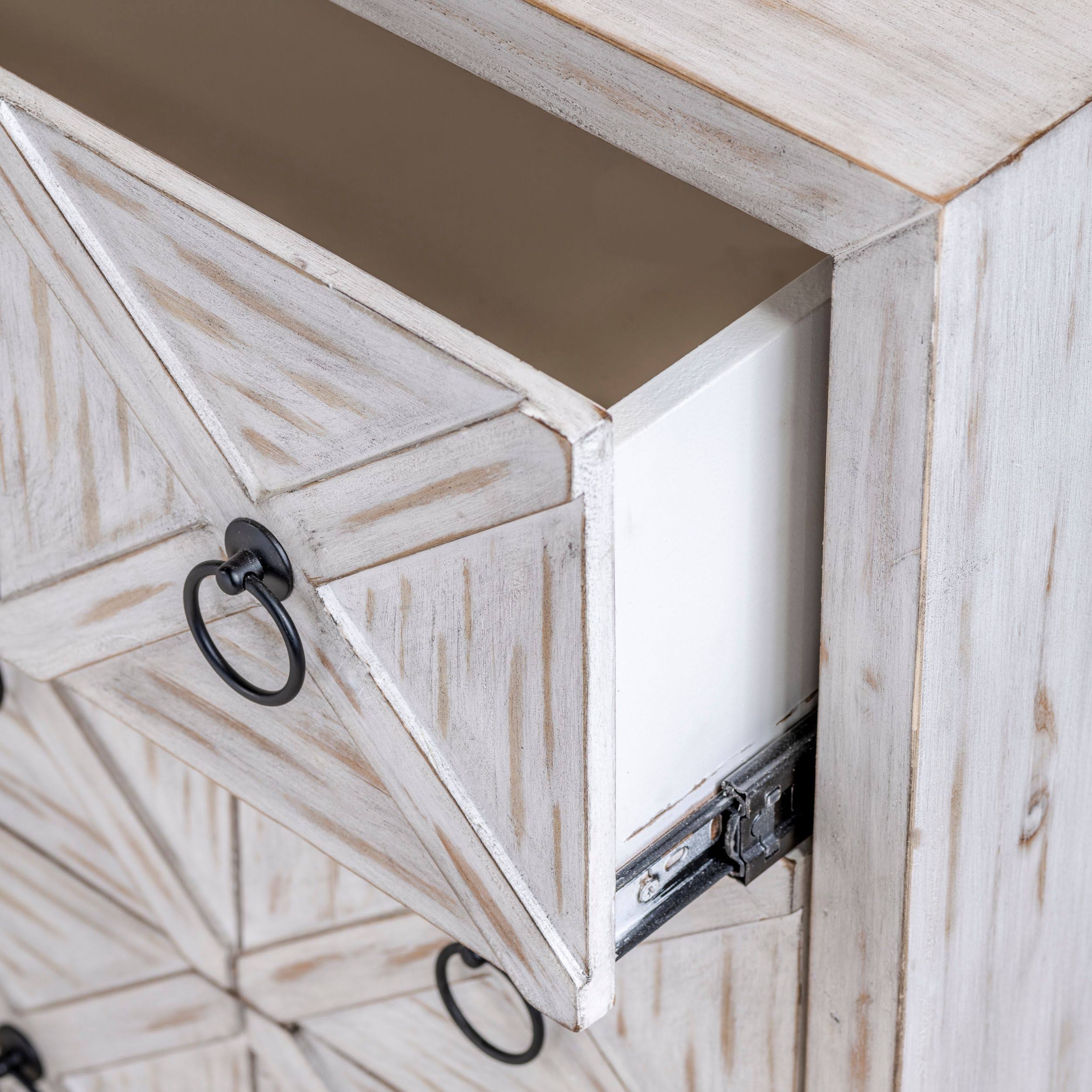 White Three Drawer Wood Cabinet V925