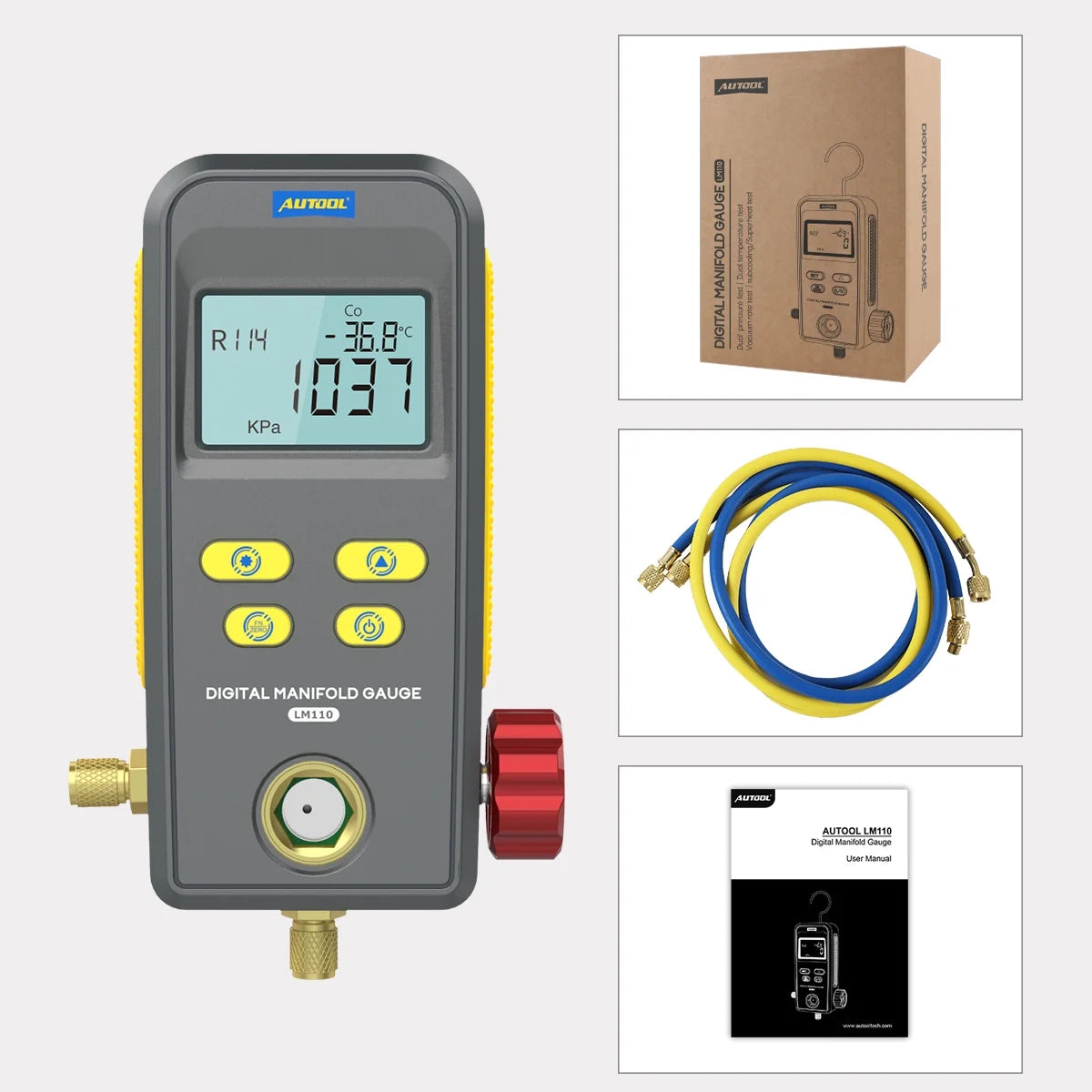 Digital Refrigeration Manifold Gauge Set HVAC Vacuum Pressure Tester Kit G58291