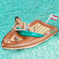 8 ft Inflatable Boat Pool Float with Reinforced Cooler I9987
