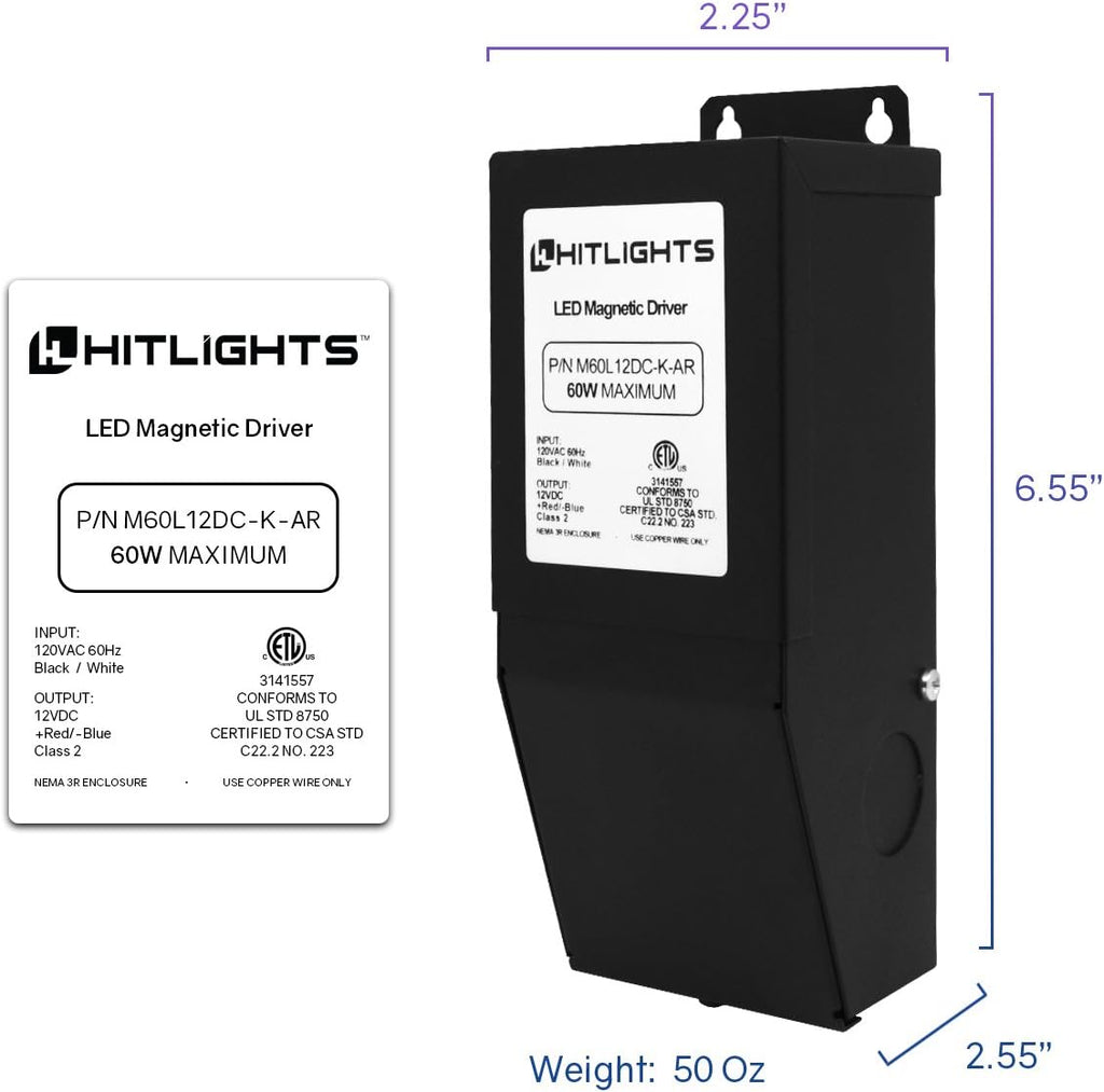 60 Watt Dimmable Magnetic Driver for LED Light Strips L242