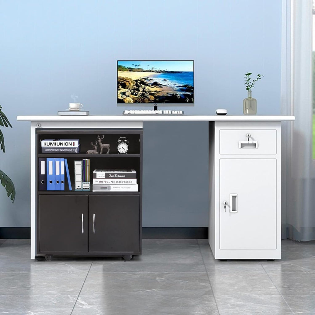 Black 3 Drawer Rolling File Cabinet with Wheels V921