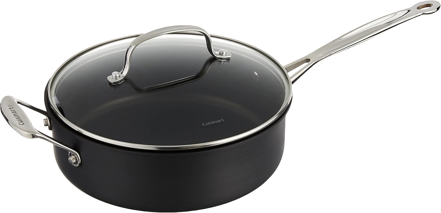 Black 3-1/2-Quart Nonstick Hard-Anodized Saute Pan with Lid, Pack of 2 C942583