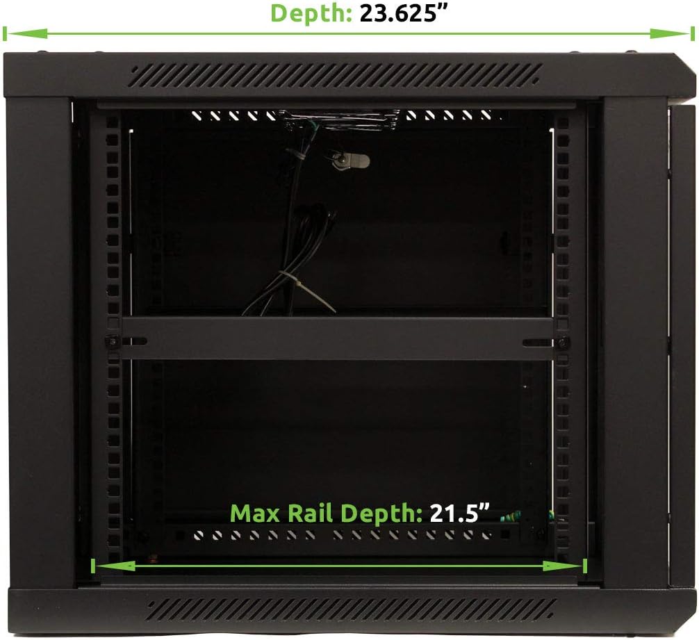 9U Wall Mount Network Server Cabinet Rack Enclosure Glass Door Lock S958