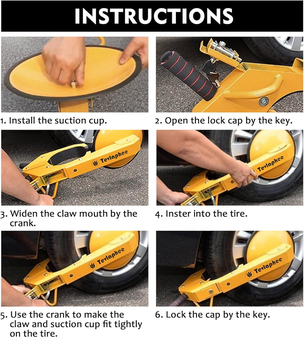 Wheel Lock Clamp Anti Theft Trailer Tire Boot Lock F230