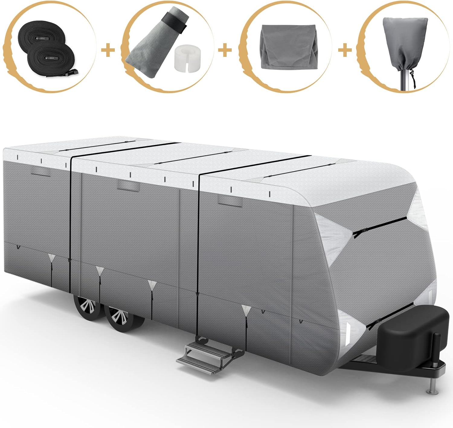 Waterproof Travel Trailer RV Cover with Cotton Lining R763