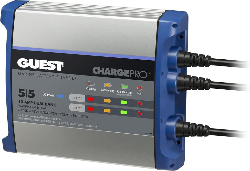 10A 12V 2 Bank Battery Charger J670