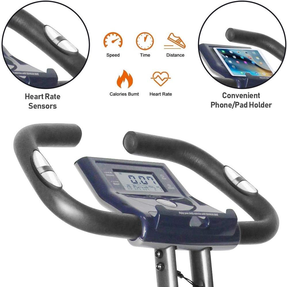 Blue Folding Exercise Bike with LCD Monitor G271822
