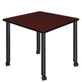 Mahogany Black Square Mobile Breakroom Table O907077