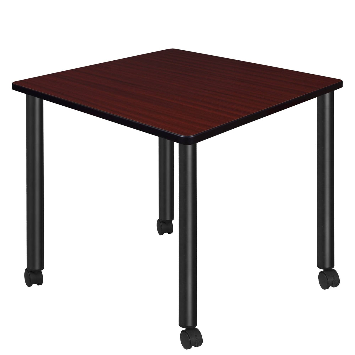 Mahogany Black Square Mobile Breakroom Table O907077