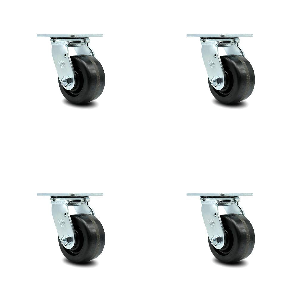 10 Inch Swivel Caster with Brake Semi-Pneumatic Wheel Pack of 2 B242848
