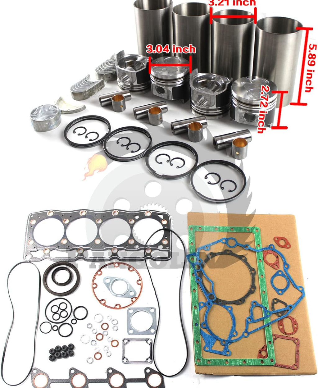 Engine Rebuild Kit for Kubota B3200HSD Tractor P3044