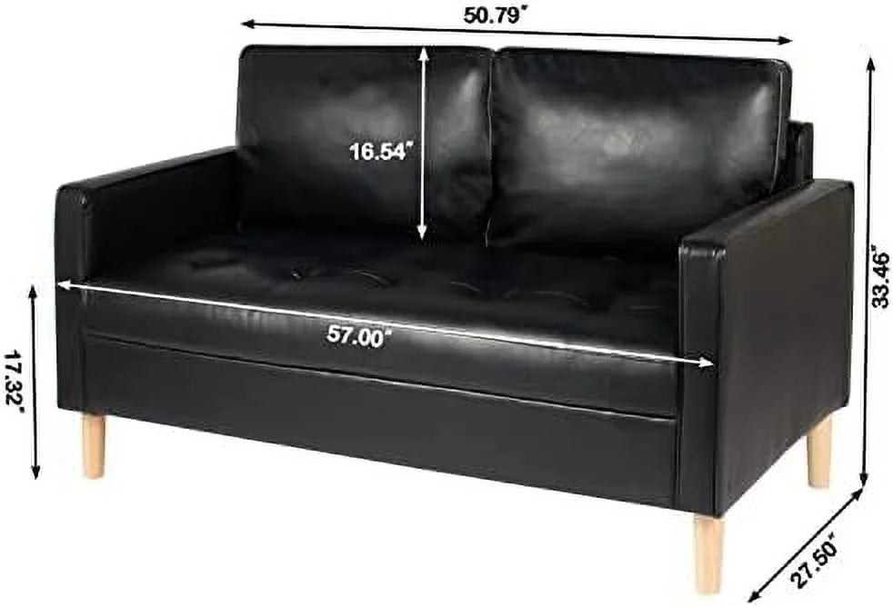 Black Faux Leather Accent Chair with Arms P622950