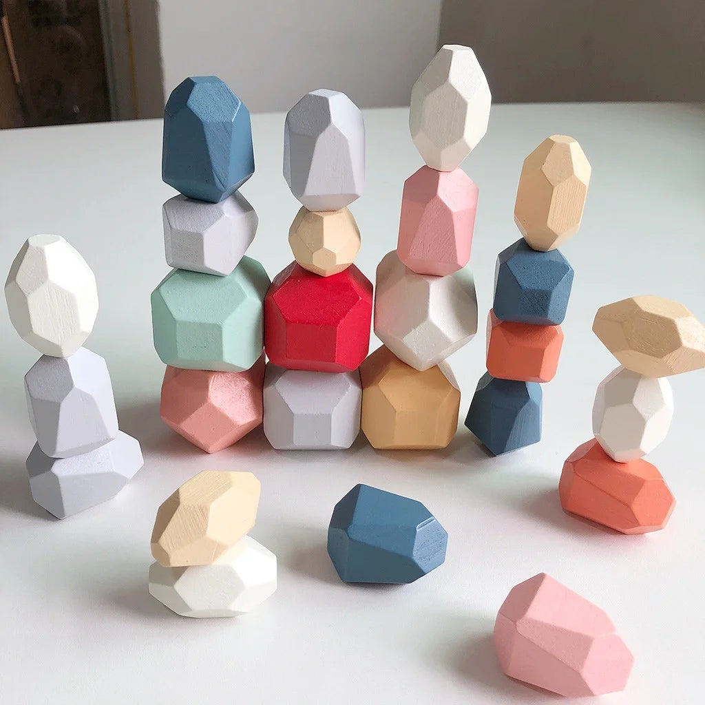 Wooden Stone Building Block Toy Stacking Game S3527
