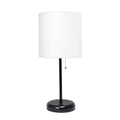 Black Stick Lamp with Fabric Shade O794