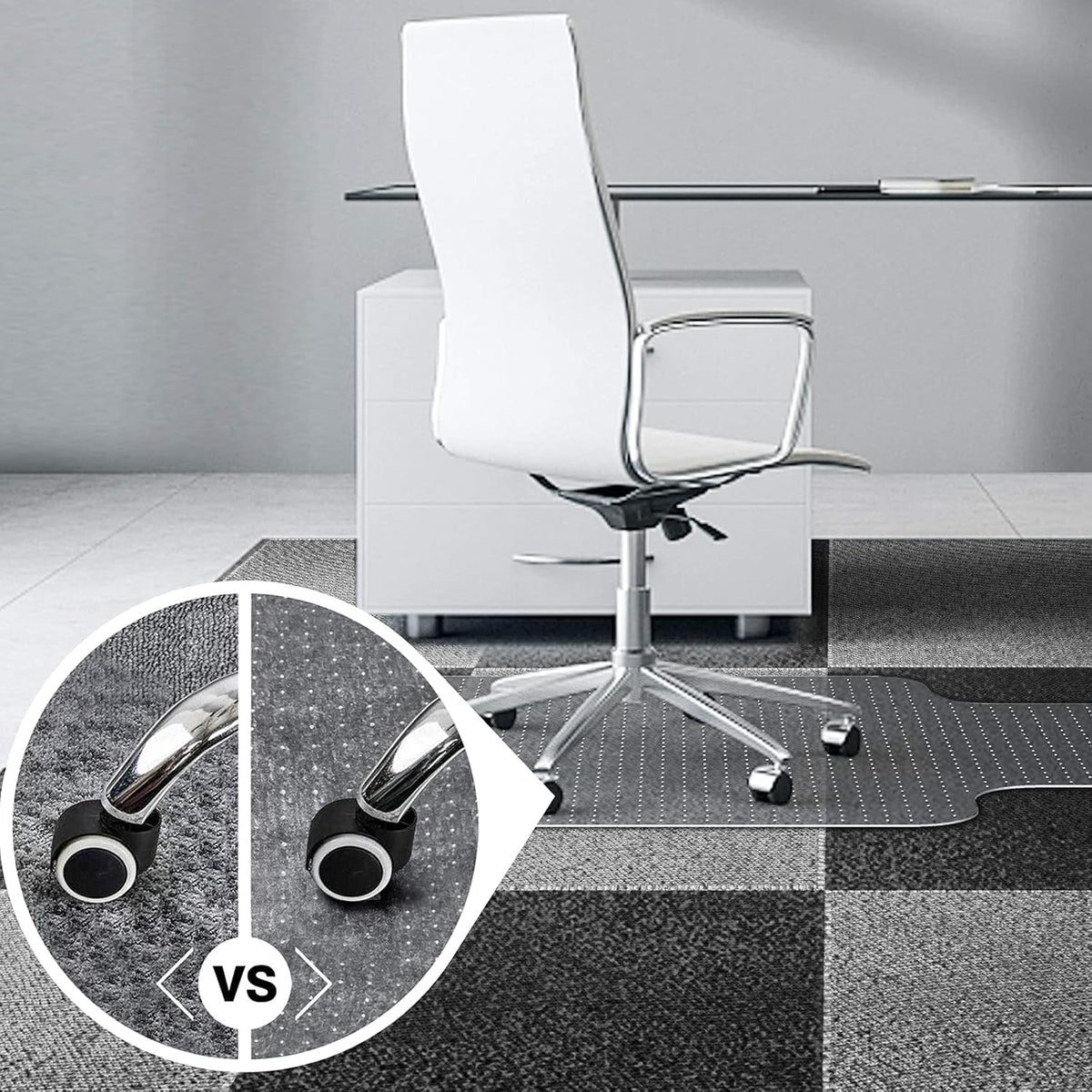Transparent 2Pcs Office Chair Mat W54656