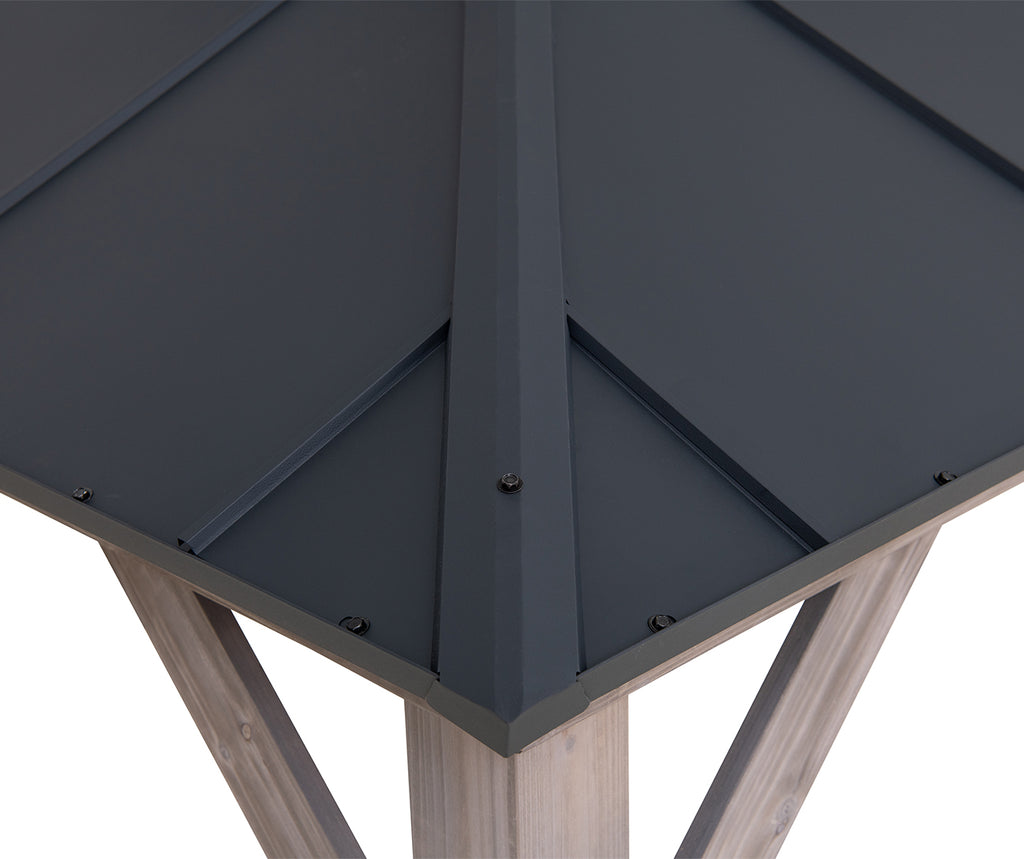 12x16 ft. Steel Hardtop Gazebo with 2-tier Metal Roof J851