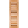 12 in. x 50 in. Exterior Real Wood Pine Louvered Shutters Pair J522