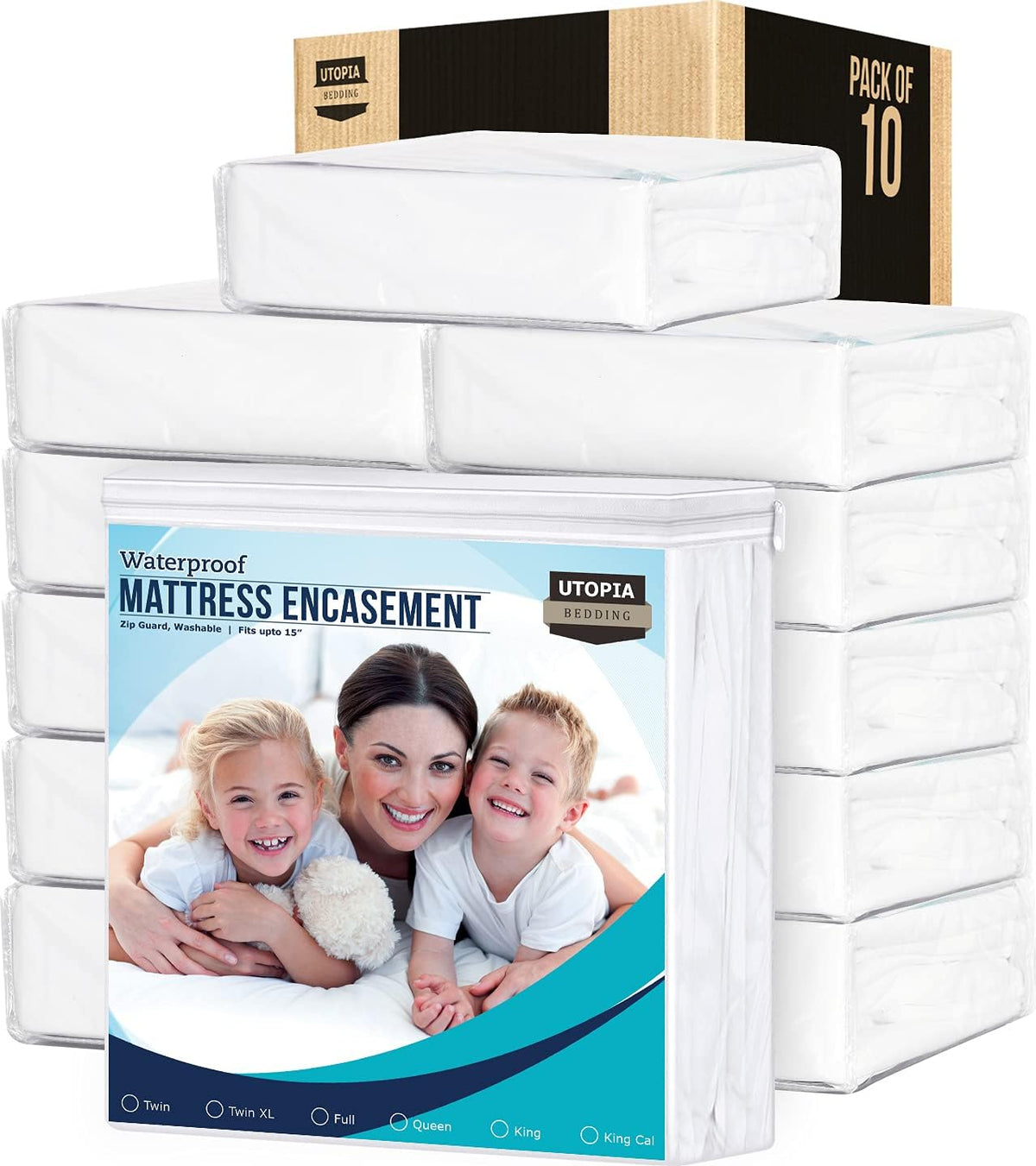Twin XL 100% Waterproof Zippered Mattress Encasement F606236