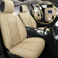 Black Leather Car Seat Covers with Backseat Organizer, Front Pair B9328