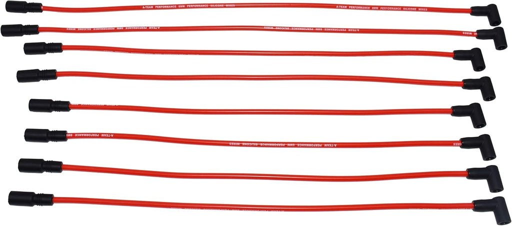 Black Cap Distributor and Red Spark Plug Wires Set 2 in 1 Kit N2885